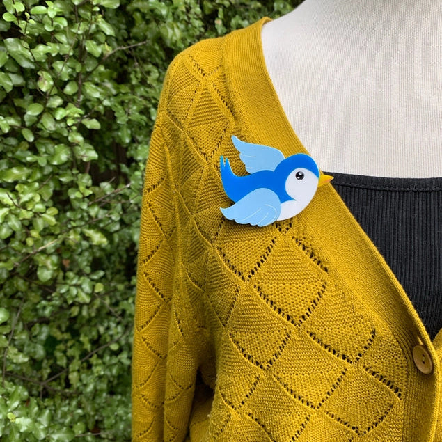 BIRDIE BANANAS - "Blue bird" Brooch
