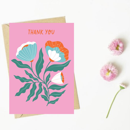 NUOVO - "Pink Thank You" by Melissa Donne- GREETING CARD