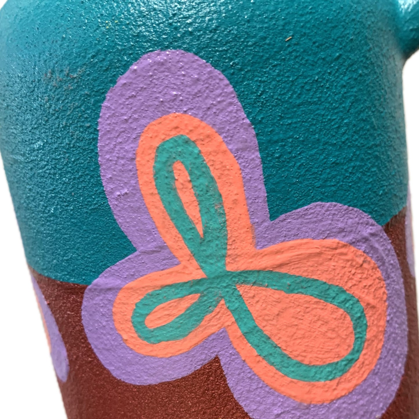 THIS BIRD HAS FLOWN - Tall Bump Vase- Copper, Aqua & Lavender