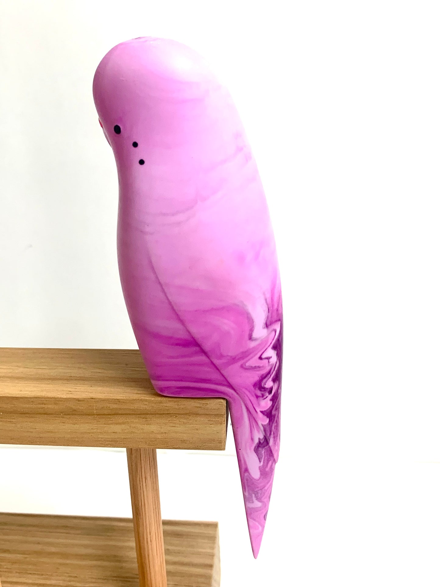 PETE CROMER - RESIN BUDGERIGAR #8 - Boysenberry Swirl