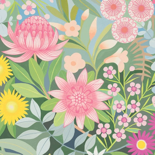 EARTH GREETINGS- Bush Bouquet- Mini Blank Greeting Card