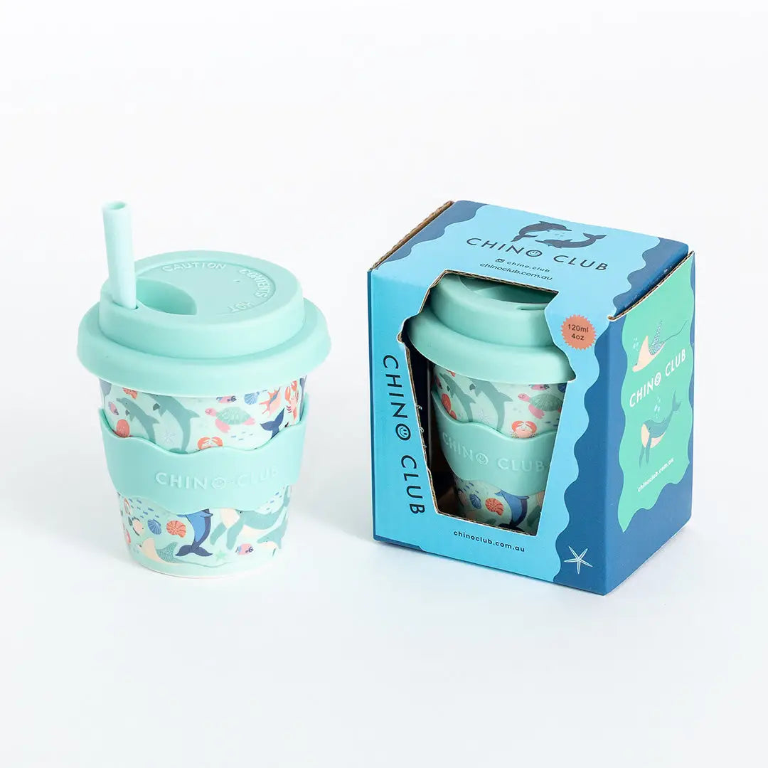 CHINO CLUB- Kids 4oz Reusable Babychino Cup- Sea Creatures