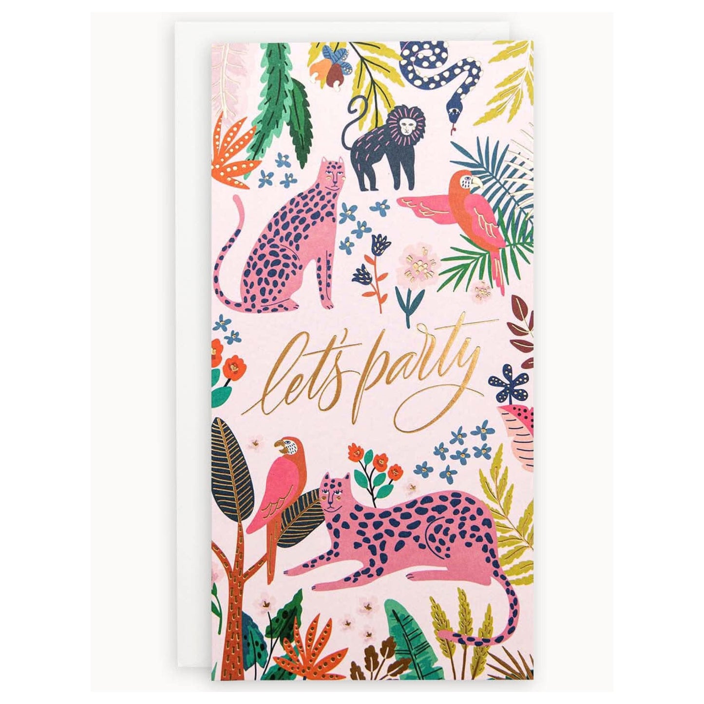 BESPOKE LETTERPRESS - "Let's Party" Tall Greeting Card