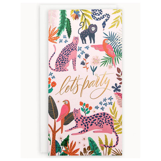 BESPOKE LETTERPRESS - "Let's Party" Tall Greeting Card