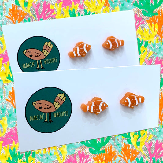 MAKIN' WHOOPEE - Clownfish Studs- Orange