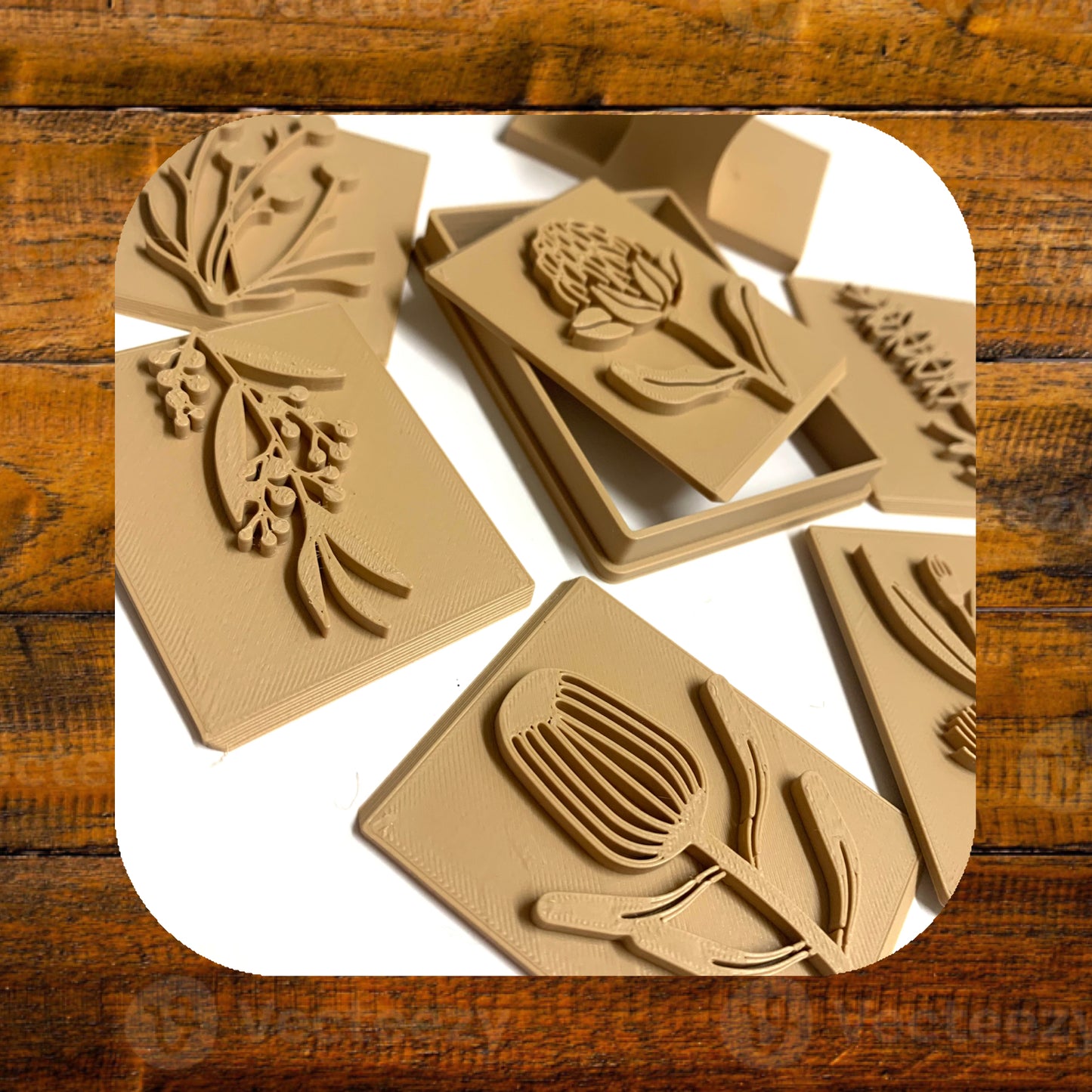 KINFOLK PANTRY- Native Flower Stamp Set Eco Playdough Tools