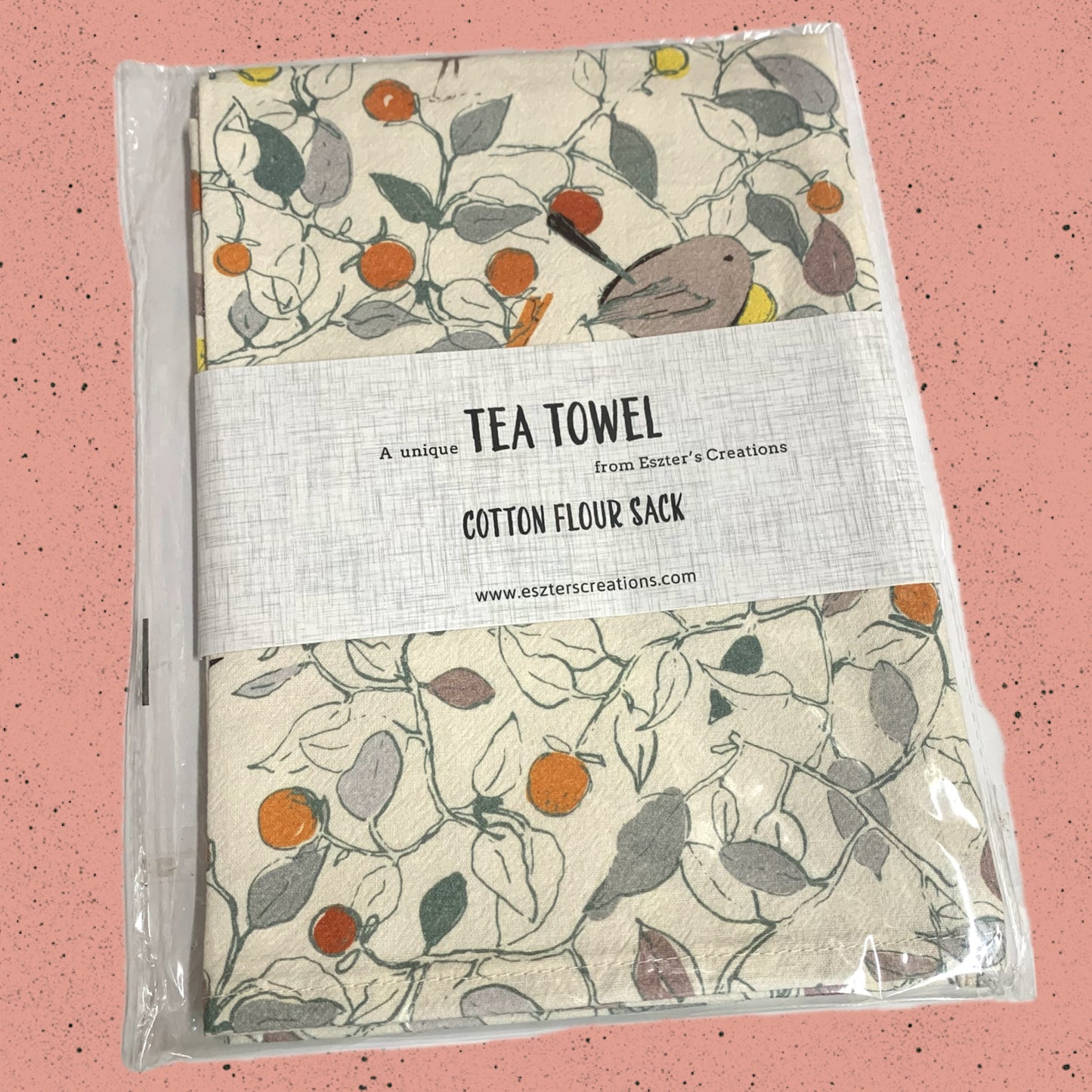 ESZTER'S CREATIONS - "Wrens"- Tea Towel