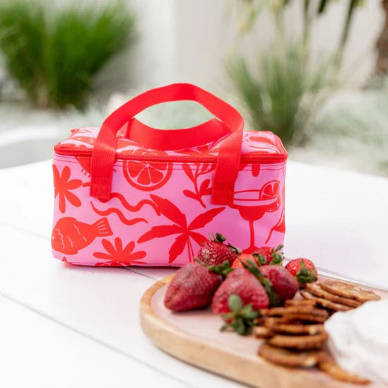 SISTA & CO. - Lunch Bag - "Holiday Vibes"- Pink & Red