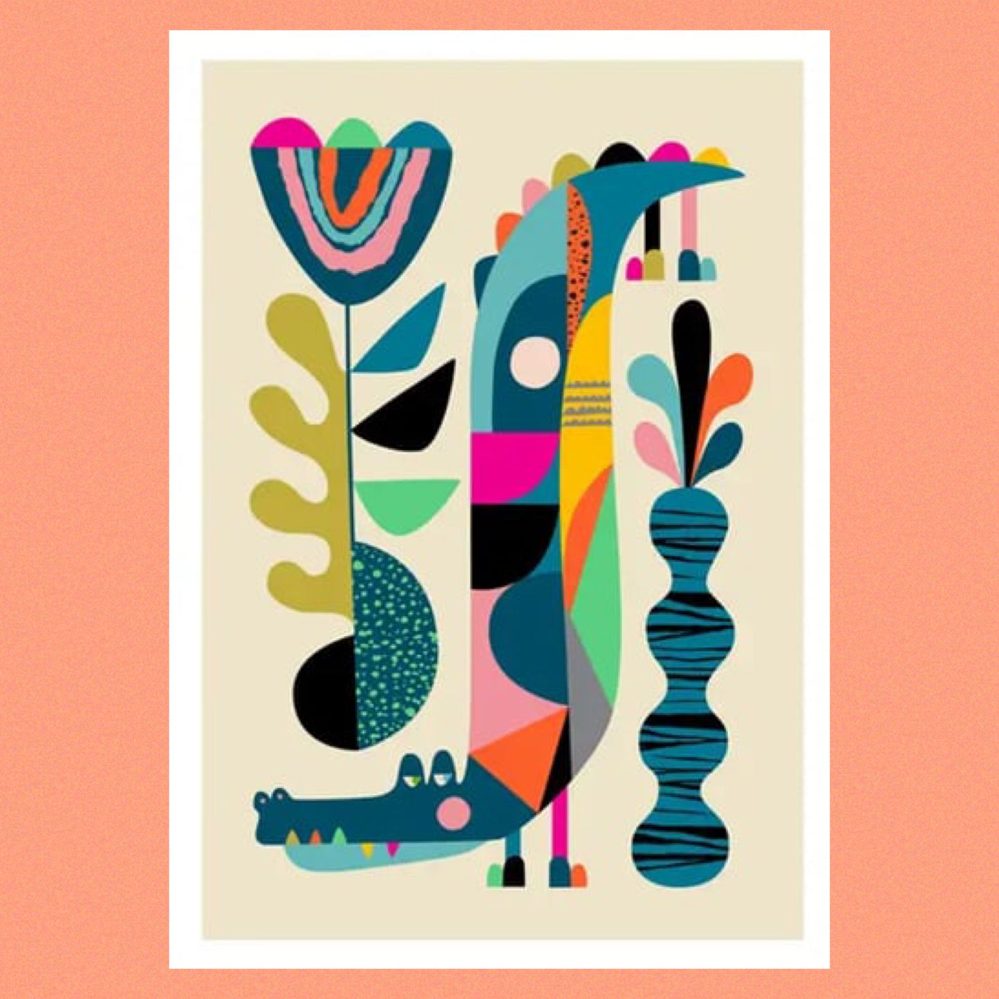 3 BIRDIES STUDIO- "Crocodile" A4 Art Print