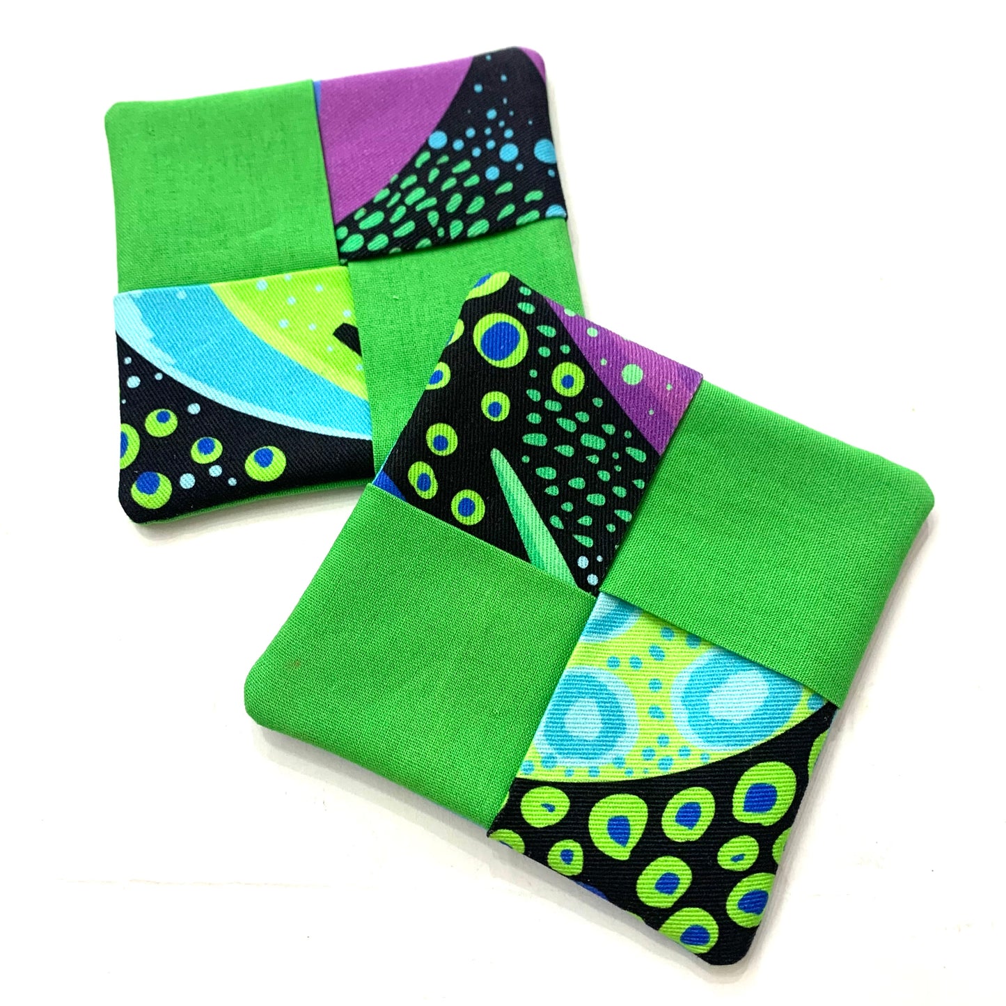 MAKIN' WHOOPEE- 2 PACK WINE GLASS SLIPPER/COASTERS- Rays & Green