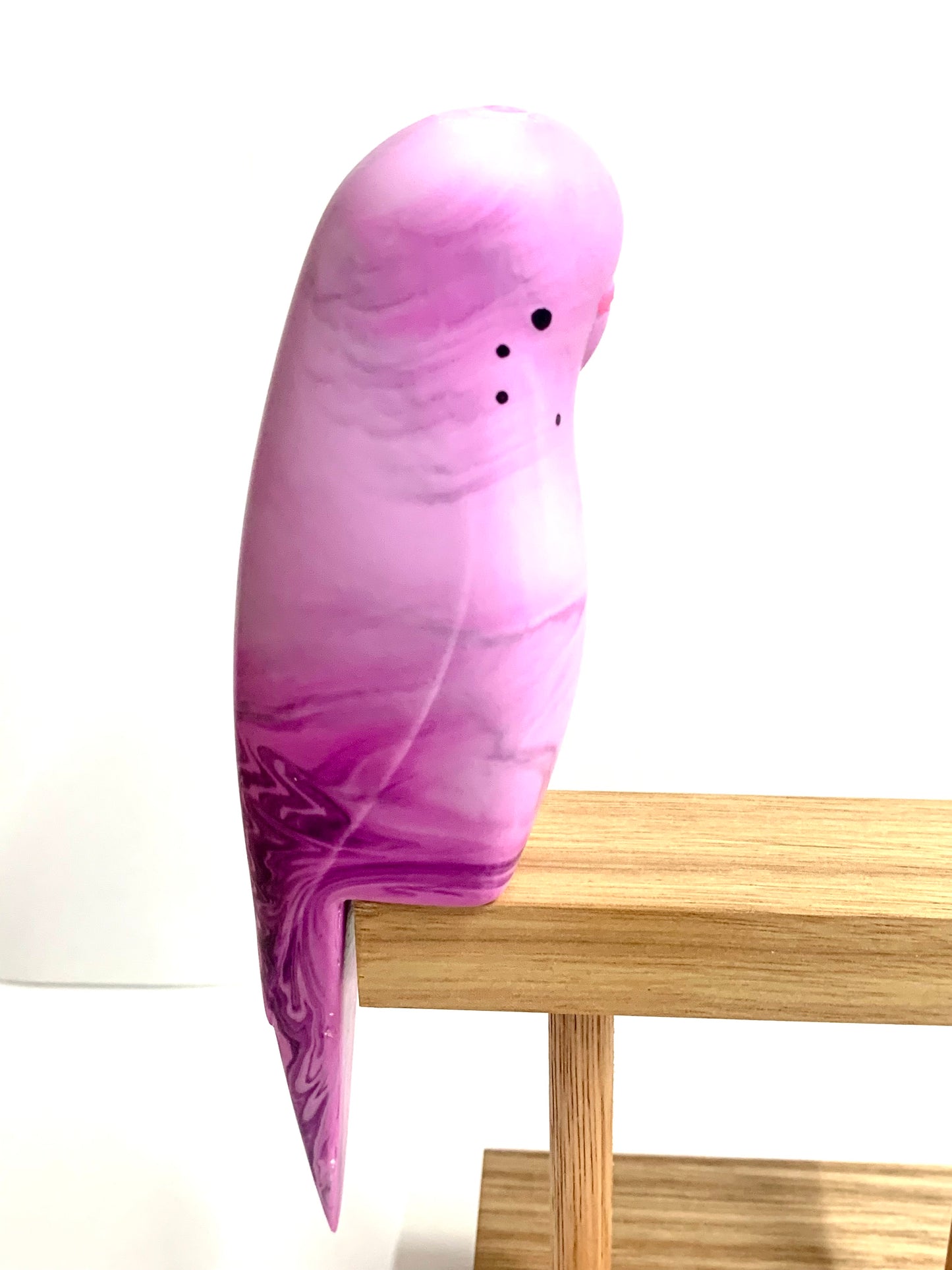 PETE CROMER - RESIN BUDGERIGAR #8 - Boysenberry Swirl