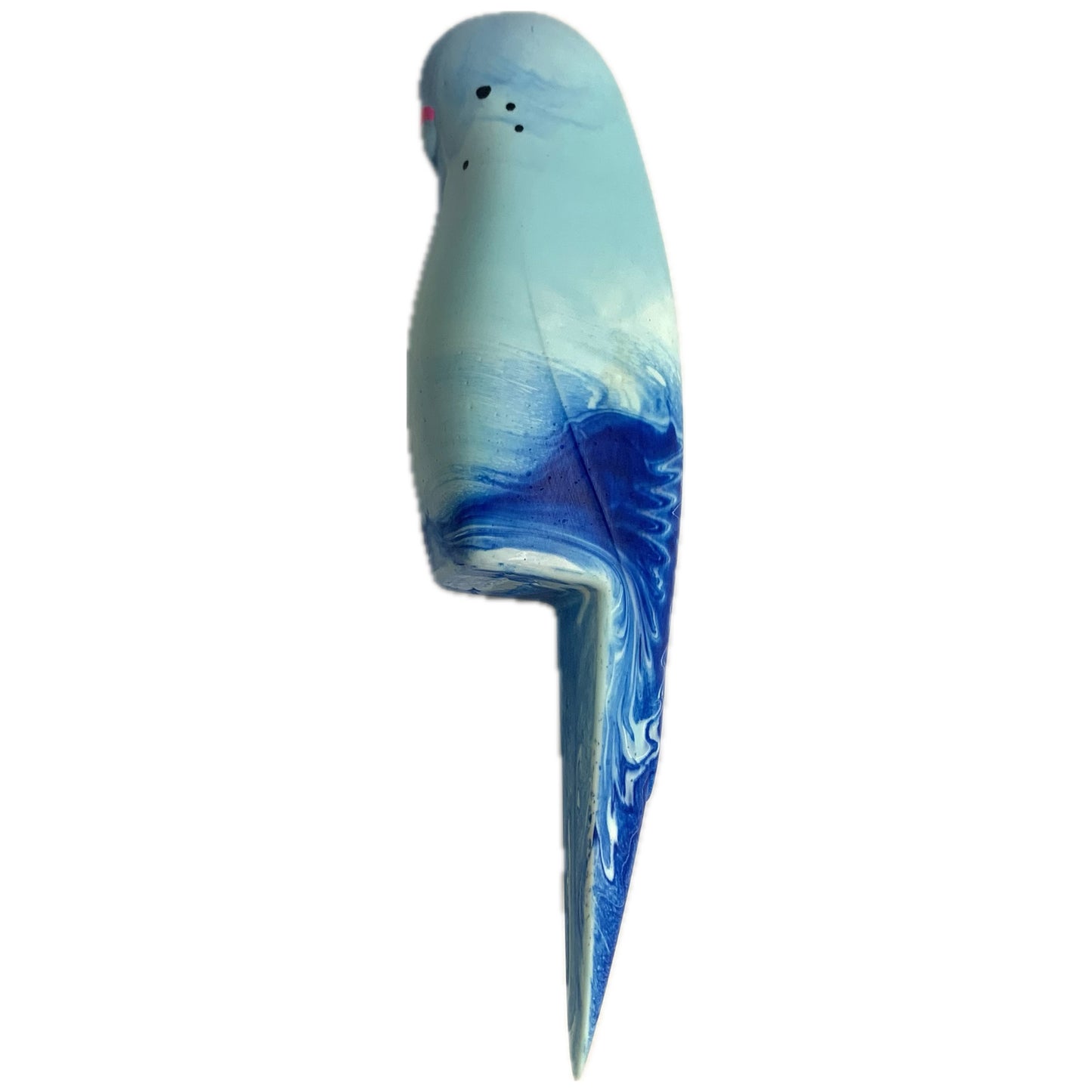 PETE CROMER - RESIN BUDGERIGAR #1 - Blue Ocean Swirl