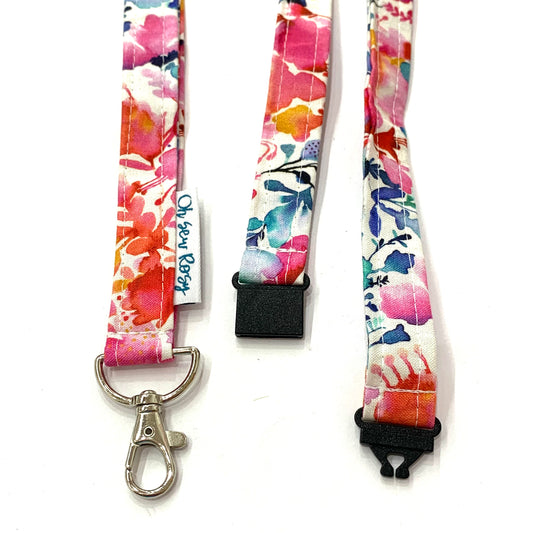 OH SEW ROSY: FABRIC LANYARD - Colourful Floral