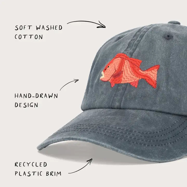 PALLION POINT - FISH LIDS - Red Emperor Cap in Steel Blue