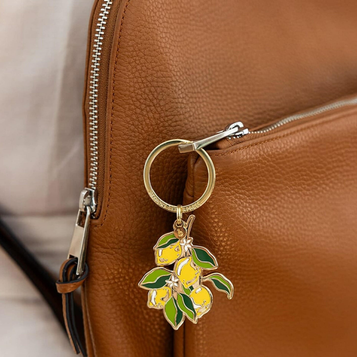 BESPOKE LETTERPRESS - Lemon - Enamel Key Ring