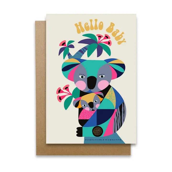 3 BIRDIES STUDIO- "Hello Baby-Koala"- Greeting Card