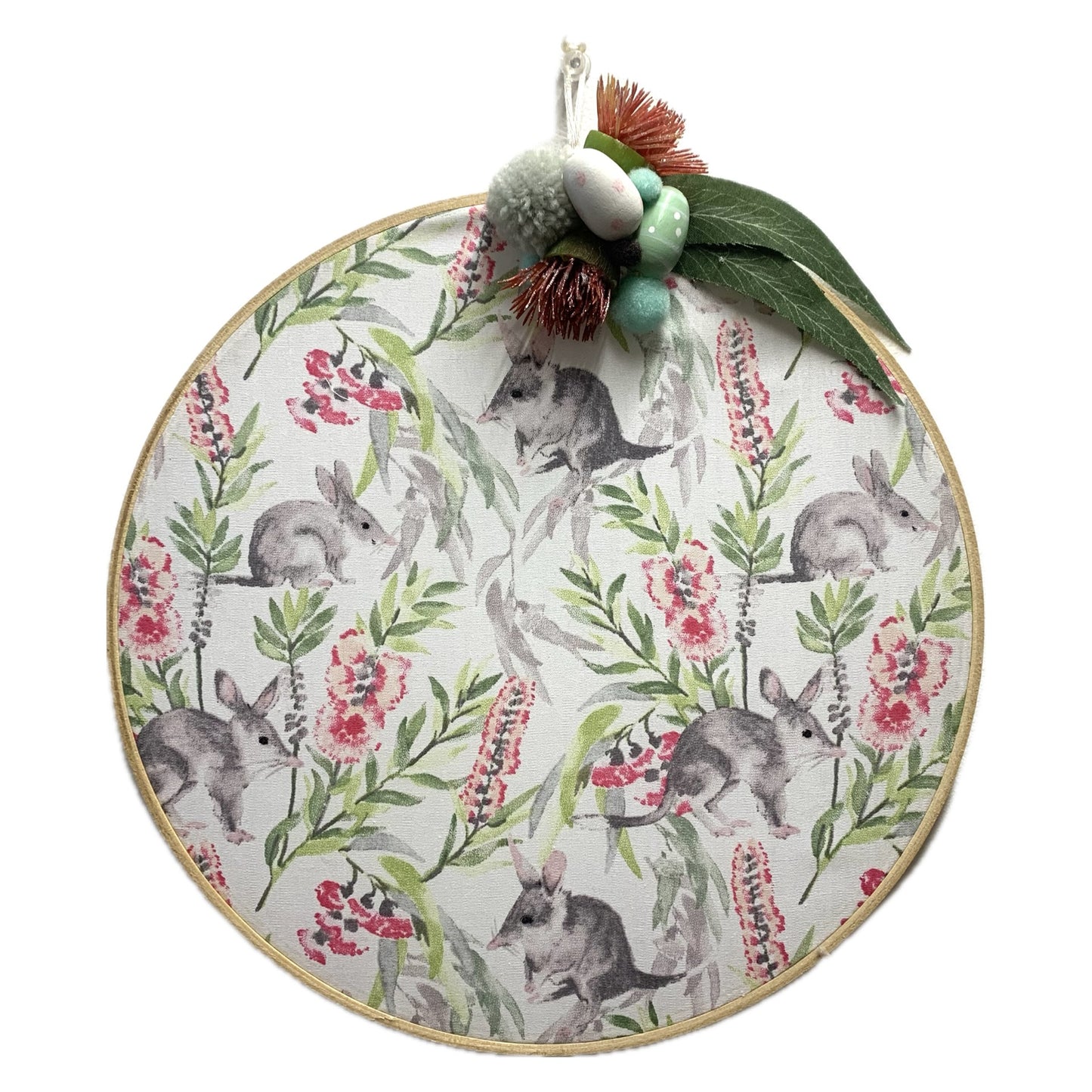 MAKIN' WHOOPEE- "Bilbies" Extra Large Embroidery Hoop Easter Decoration