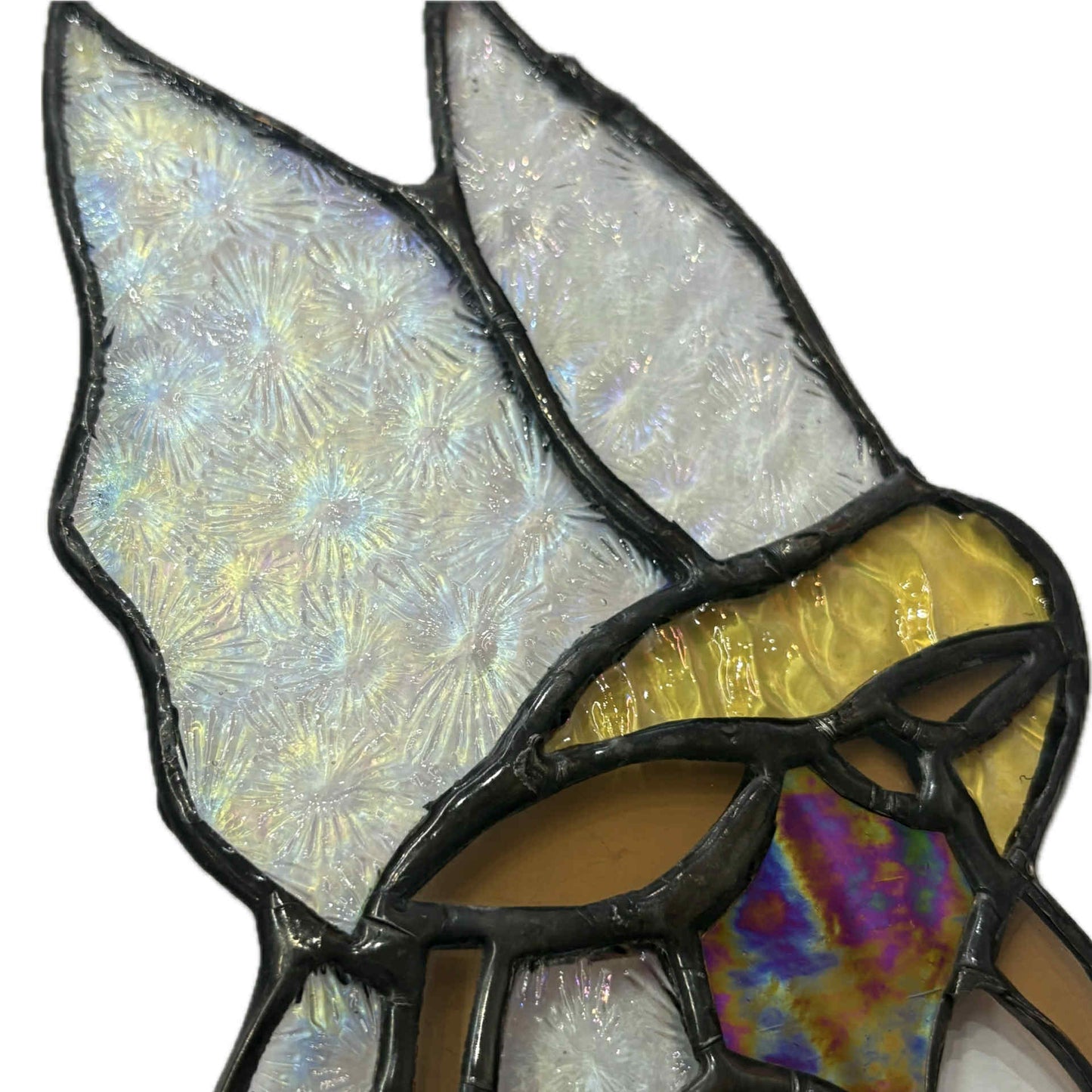 SWAN GLASS -IRIS BLOOM FLOWER FAIRY - Stained Glass Ornament