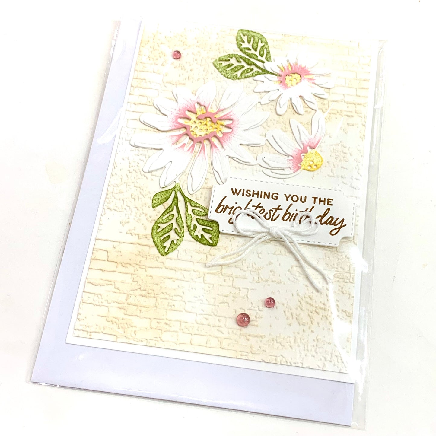 PAPER POSSUM- BIRTHDAY DAISIES- HANDMADE GREETING CARD