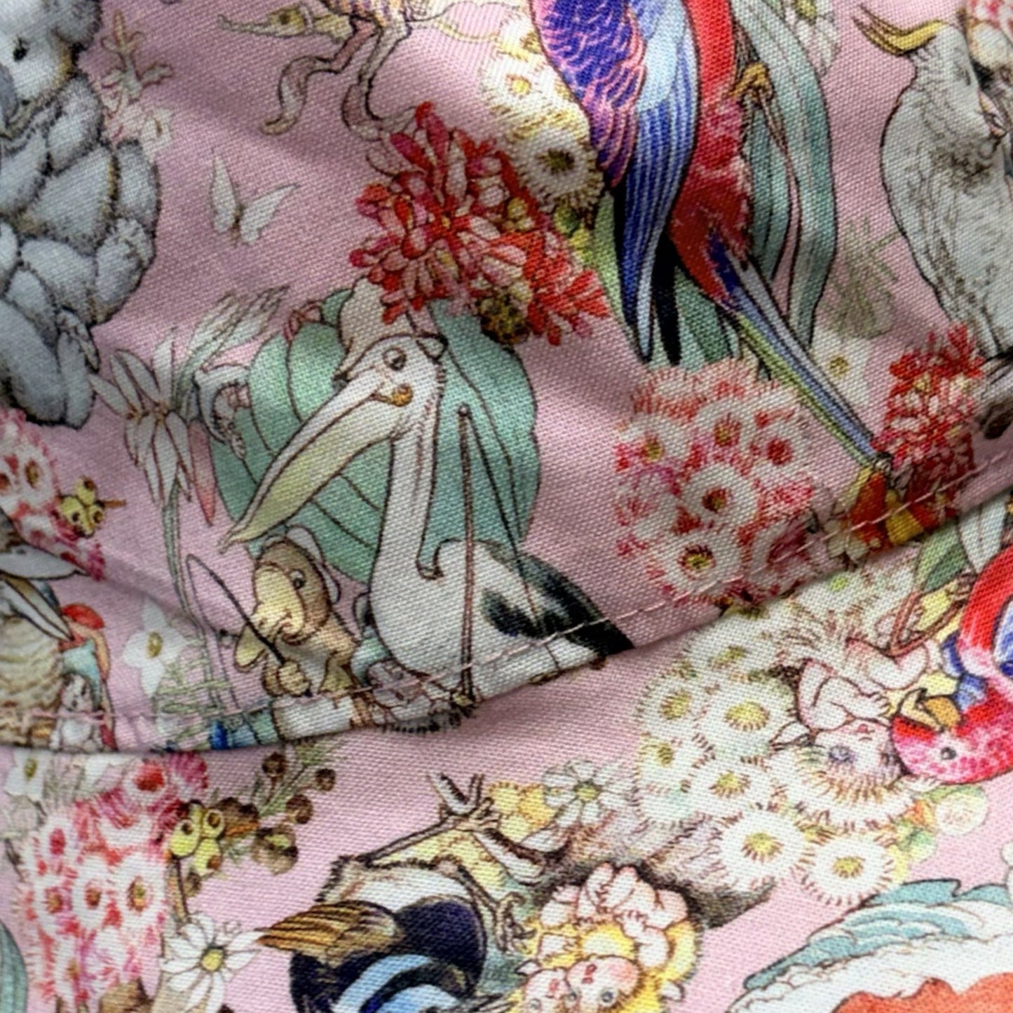 Teacups n Quilts - May Gibbs Fabric Hat - Koala Pink Background - Kids Size Medium