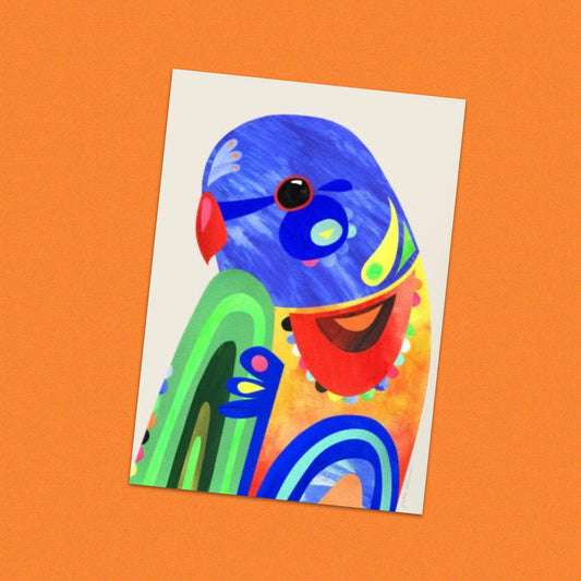 PETE CROMER - RAINBOW LORIKEET A4 FINE ART PRINT