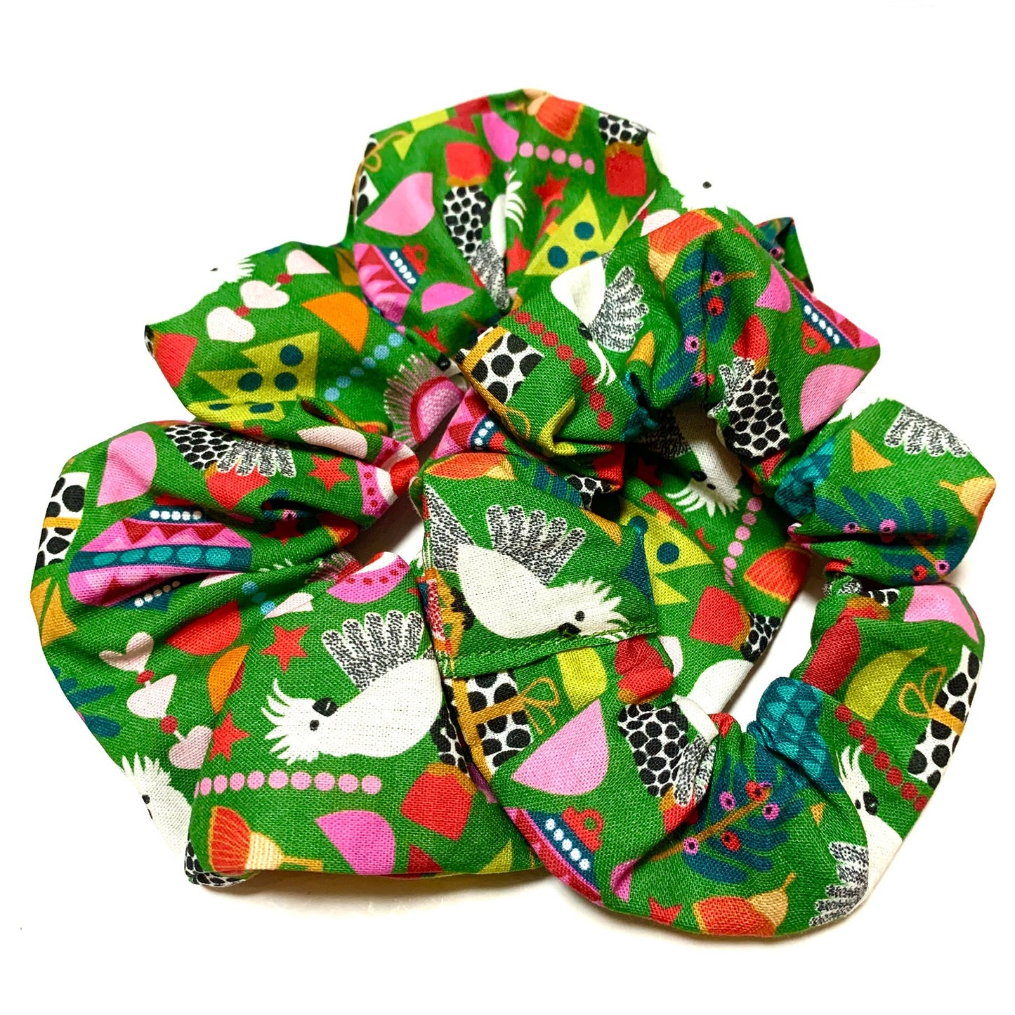 MUMMA WHOOPEE - Jumbo "Green Australiana" Christmas Scrunchies