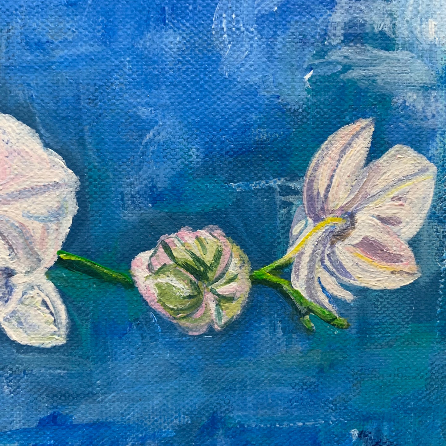 CARLEY CLARKE-RUSHTON - "Phalanopsis & Stained Glass" PAINTING