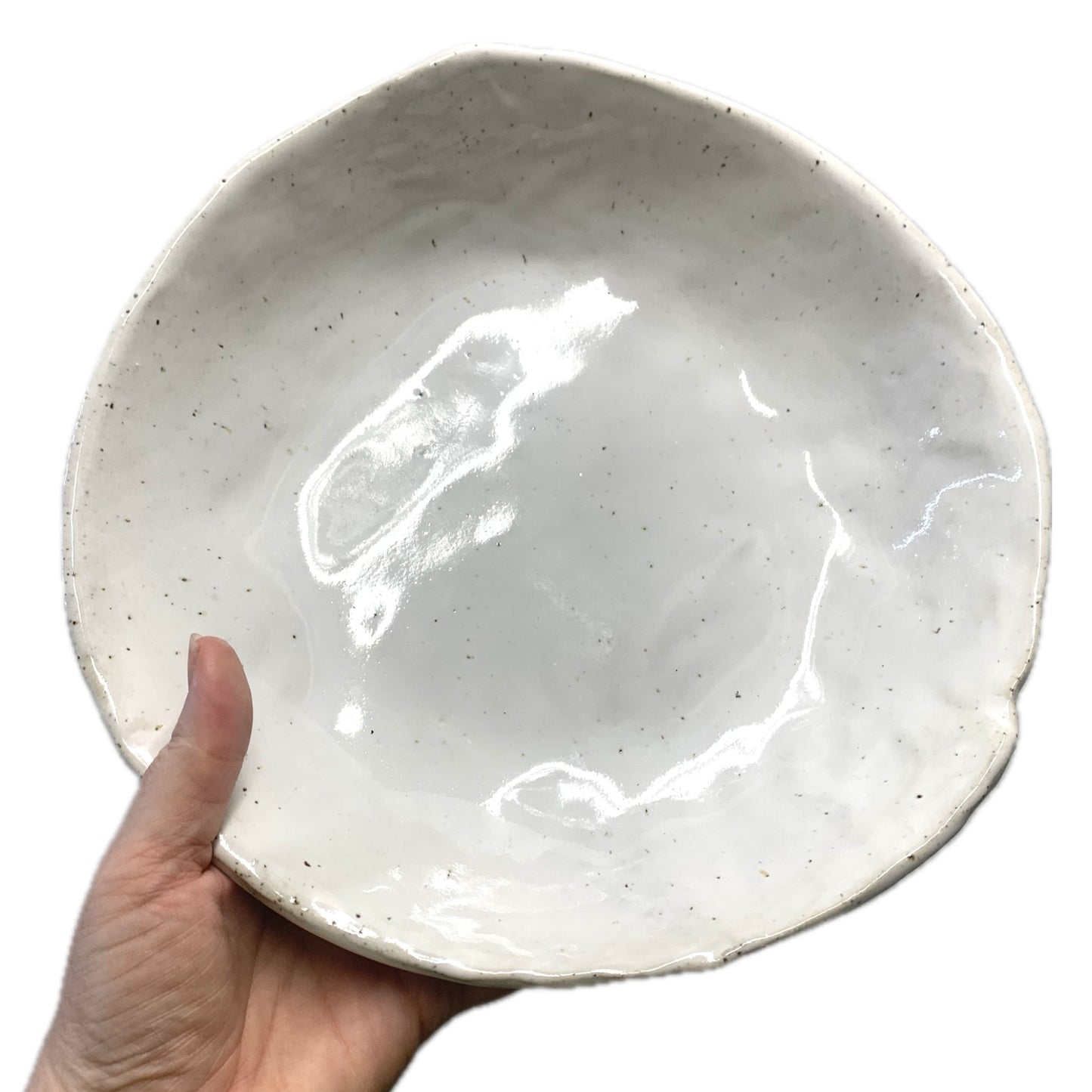 EARTH BY HAND- Salad Bowl - Speckled White- SERVERS NOT INCLUDED
