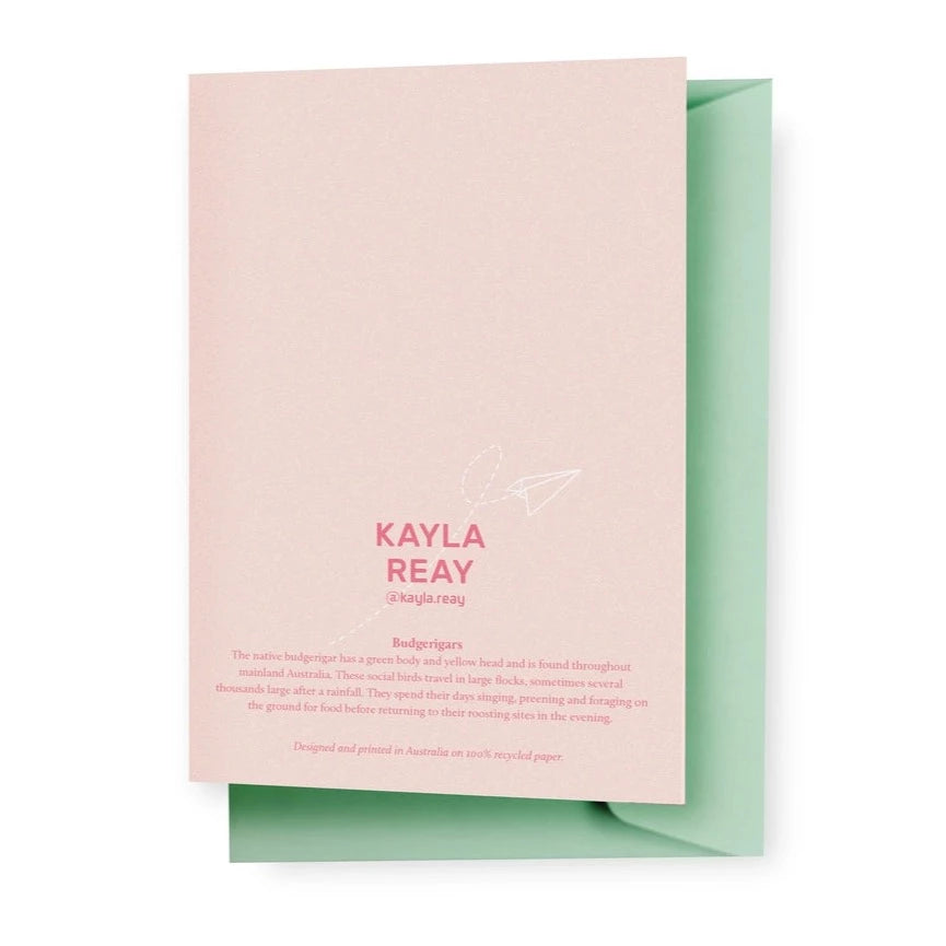 KAYLA REAY- Budgerigars Greeting Card