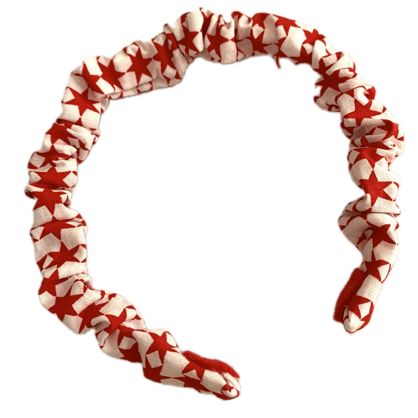 THIS BIRD HAS FLOWN - SMALL CHRISTMAS SCRUNCHIE HEADBANDS- Red Stars