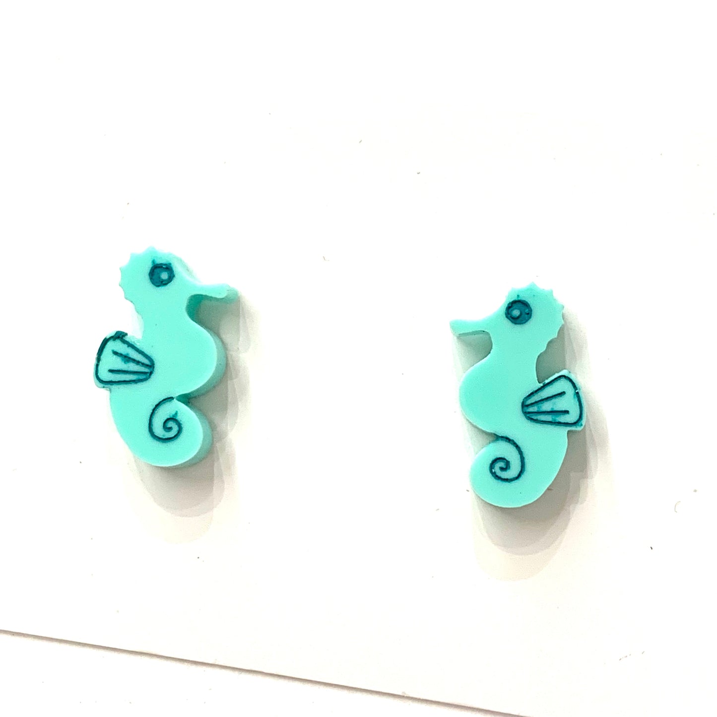 MAKIN' WHOOPEE - Seahorse Studs- Aqua