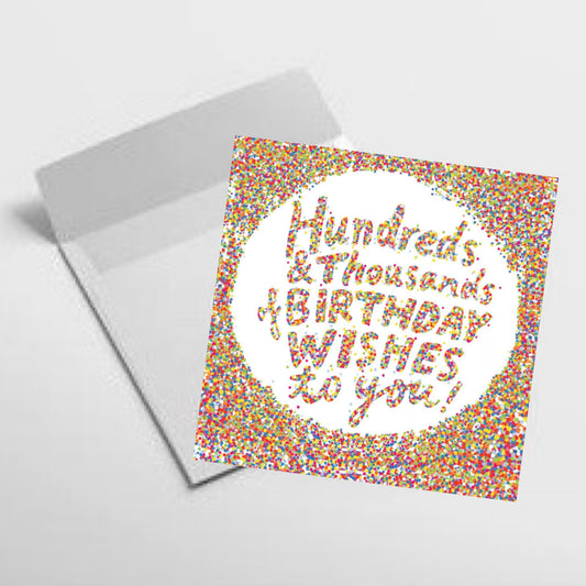 NUOVO - "100's & 1000's Birthday" SMALL GREETING CARD