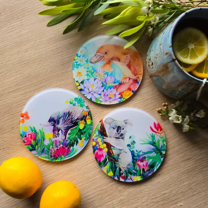 WATERCOLOURS BY CAT- Koala- Australian Animal Art Coaster