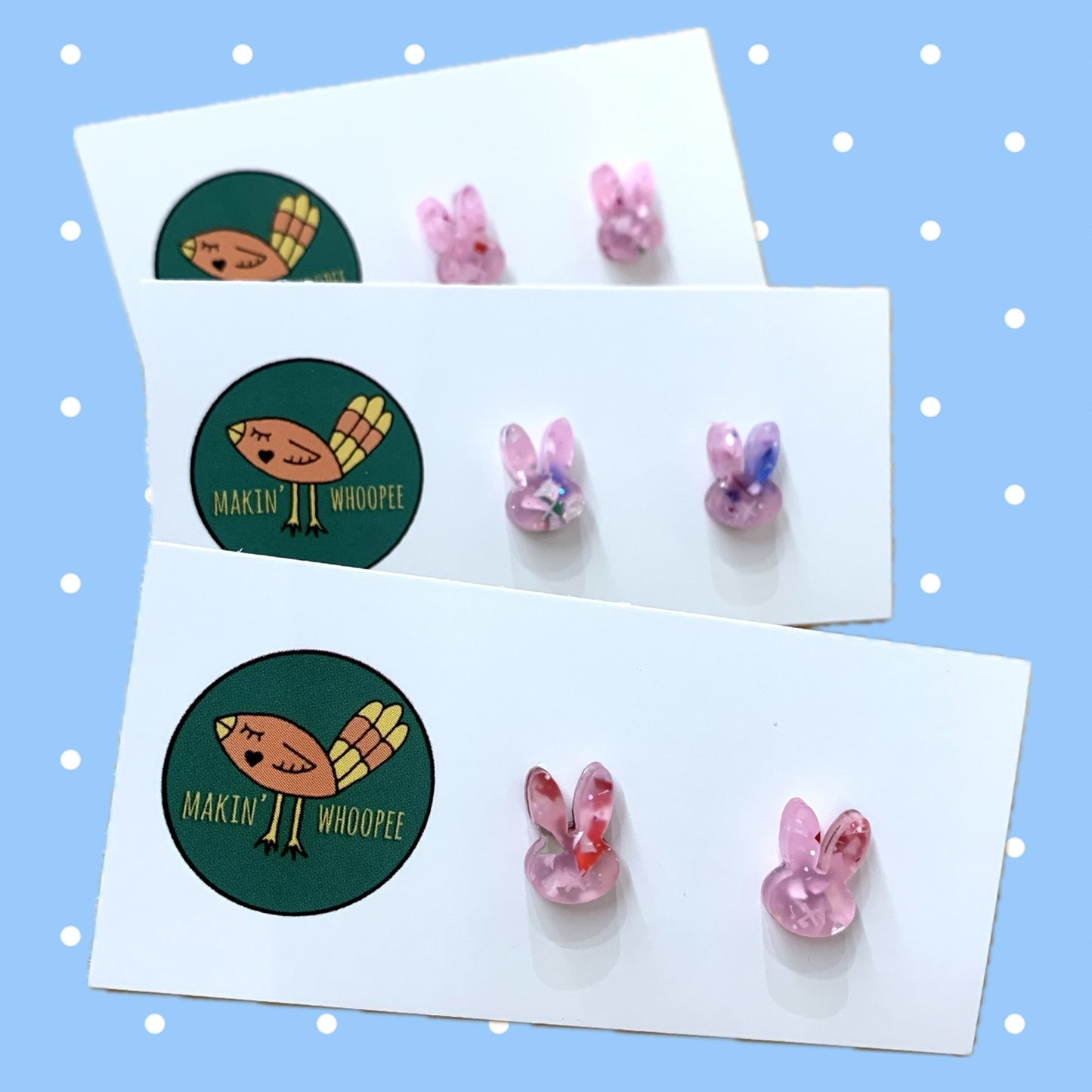 MAKIN' WHOOPEE - Ponk Confetti Little Bunny Studs