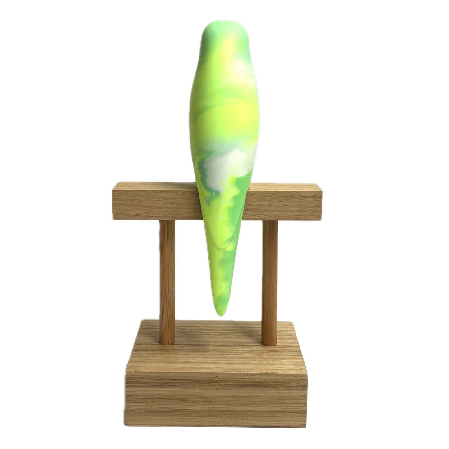 PETE CROMER - RESIN BUDGERIGAR #11 - LIME SORBET GREEN SWIRLs