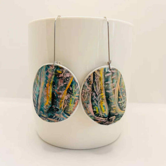 EDIE & BILL- ALLIE SINGLE DROP- Recycled Coffee Pod & Magazine Earrings