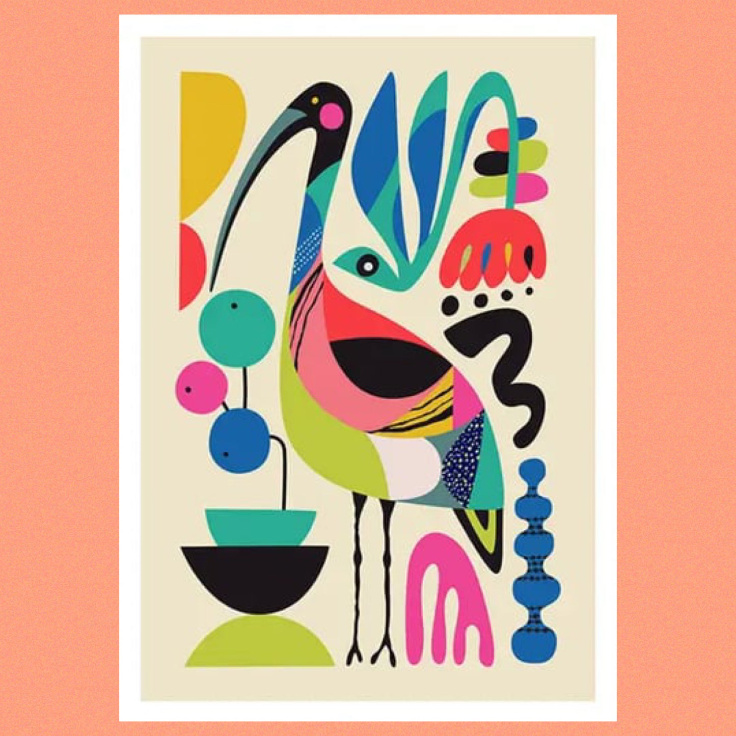 3 BIRDIES STUDIO- "Ibis" A4 Art Print