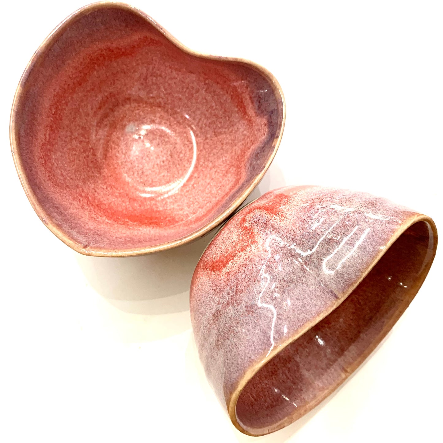 EARTH BY HAND- Heart Dishes- Pink & Purple