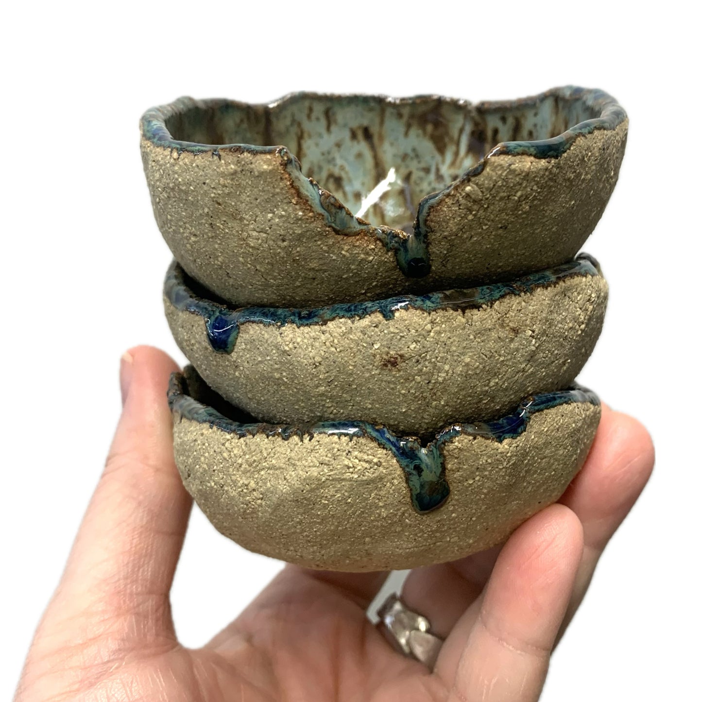 POTTERESS BY ALICIA - Small Bowl Sets- Dark Blue/Brown #2