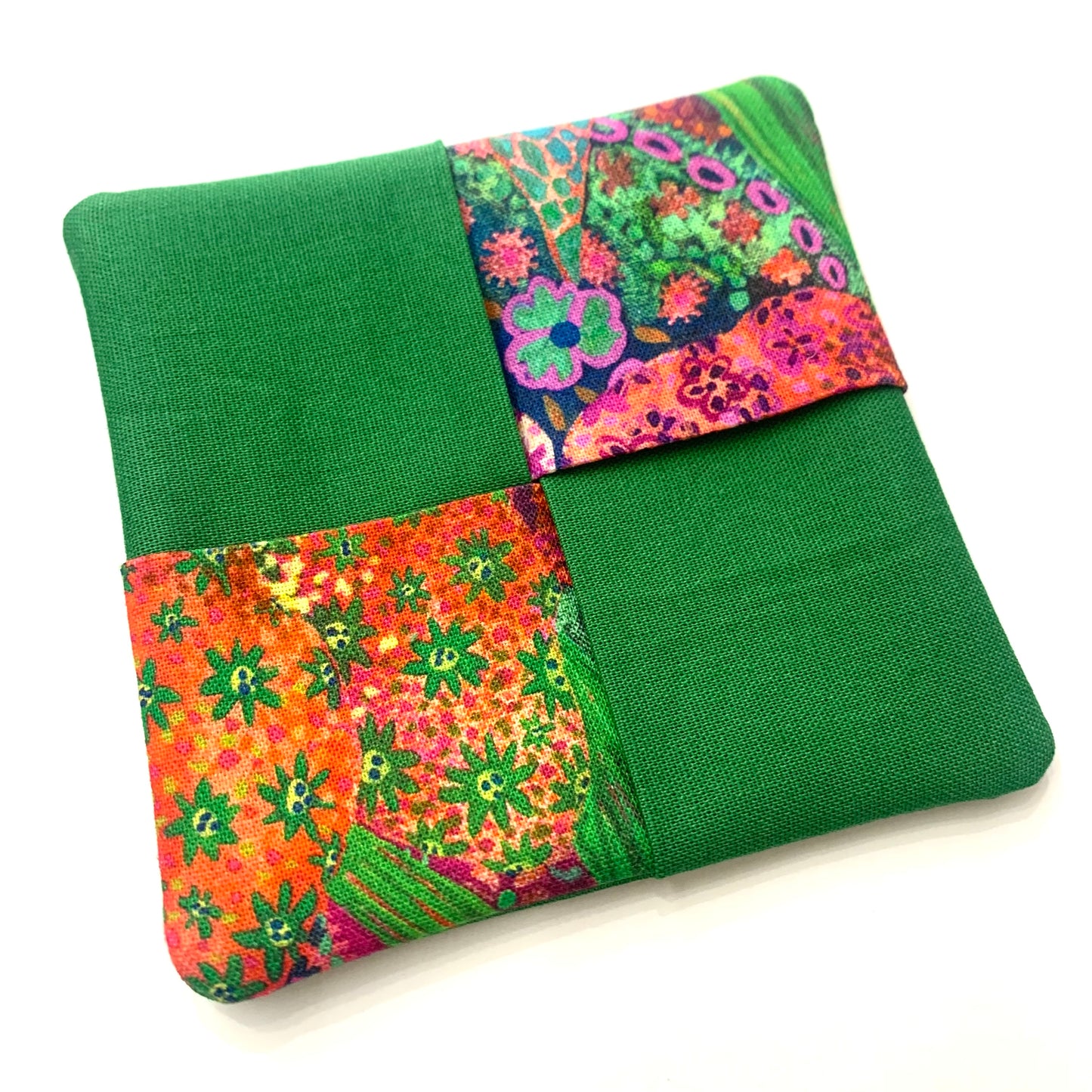 MAKIN' WHOOPEE- SINGLE WINE GLASS SLIPPER/COASTERS- Watercolour & Green