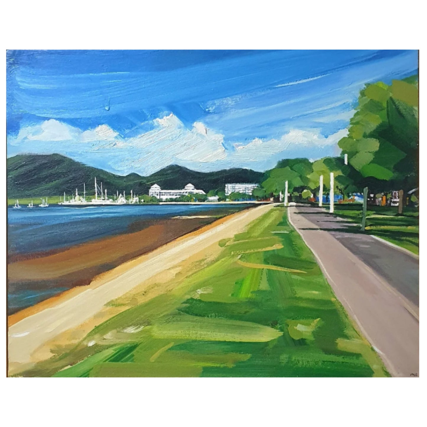 Mark Skelcher Artist - "Cairns Esplanade"- Canvas Print
