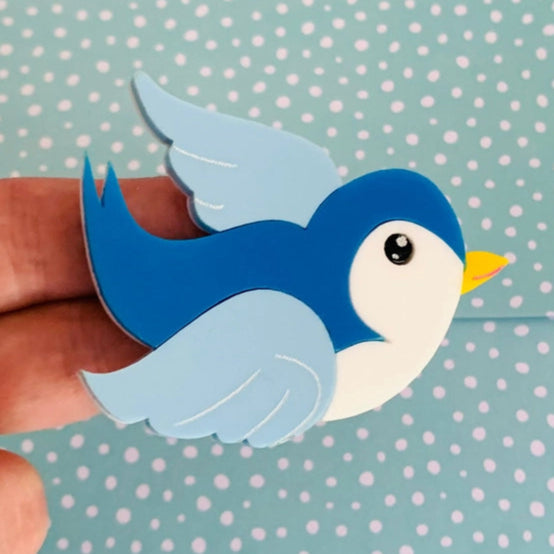 BIRDIE BANANAS - "Blue bird" Brooch