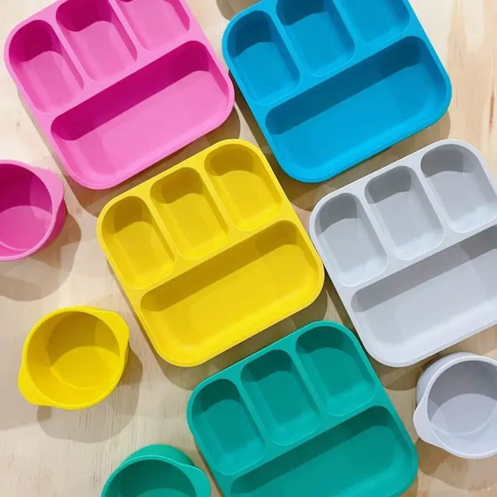 BOBO & BOO- Single Plant-Based Bento-Style Divided Plates - Blue
