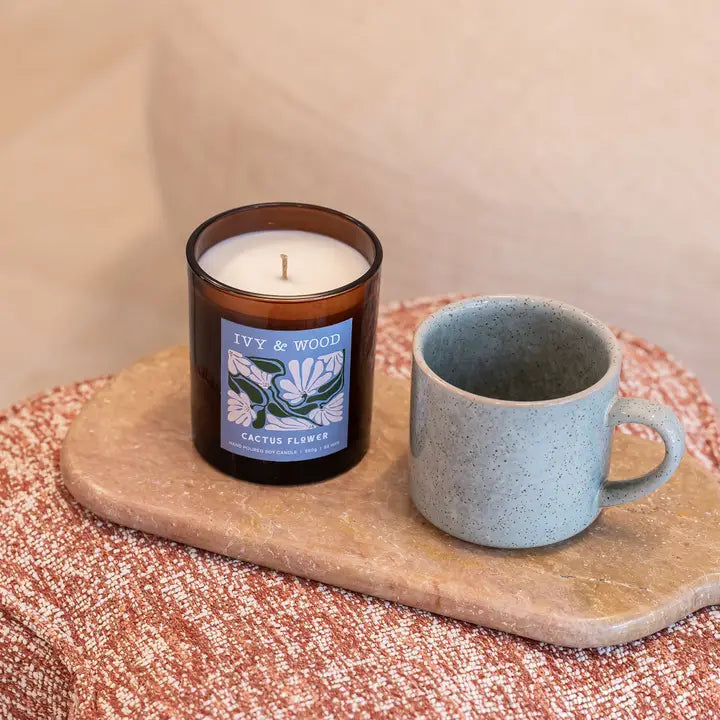 IVY & WOOD - Cactus Flower Scented Candle- Flora Collection