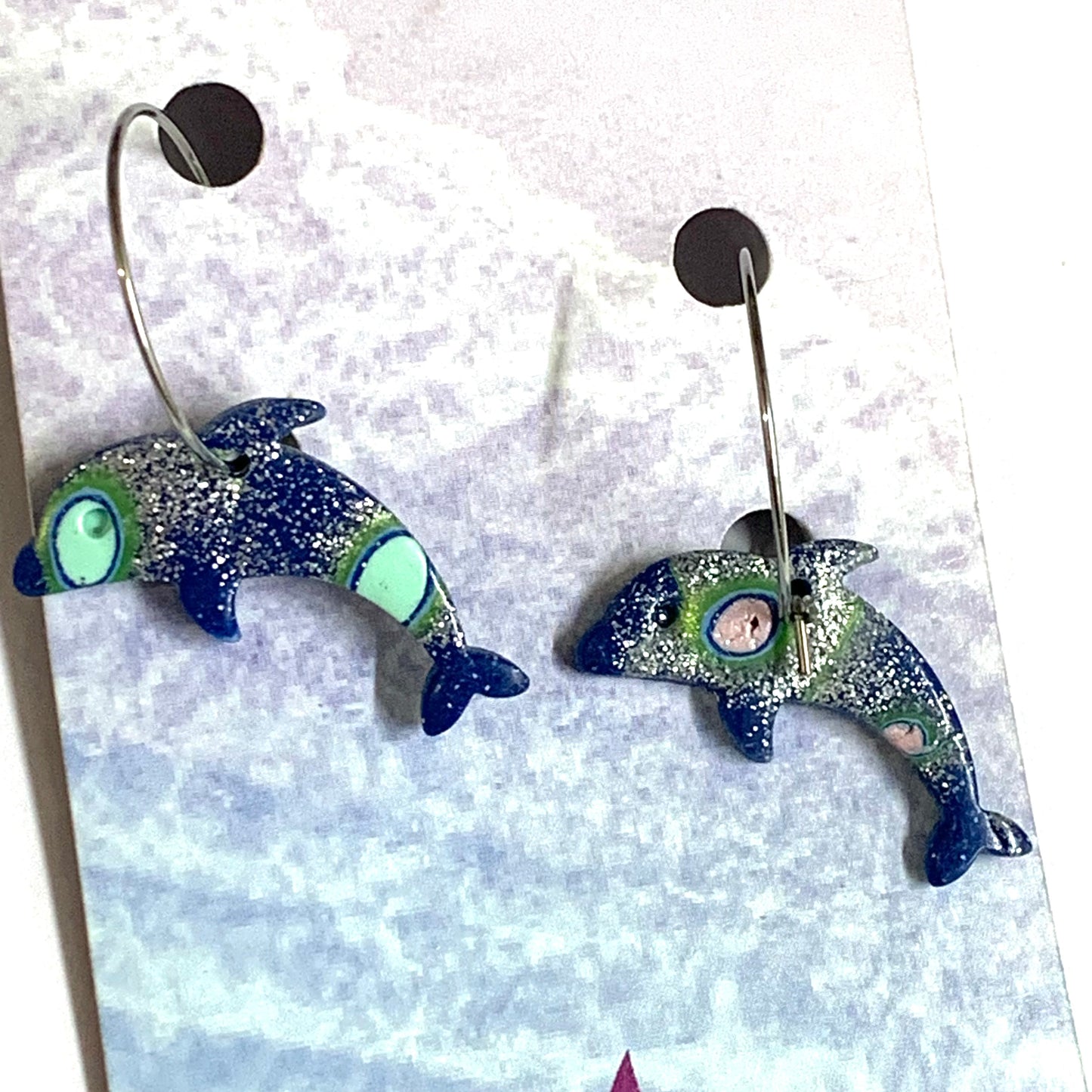 Sailvie Creations - Ocean Small Dolphin Hoop Dangle Earrings