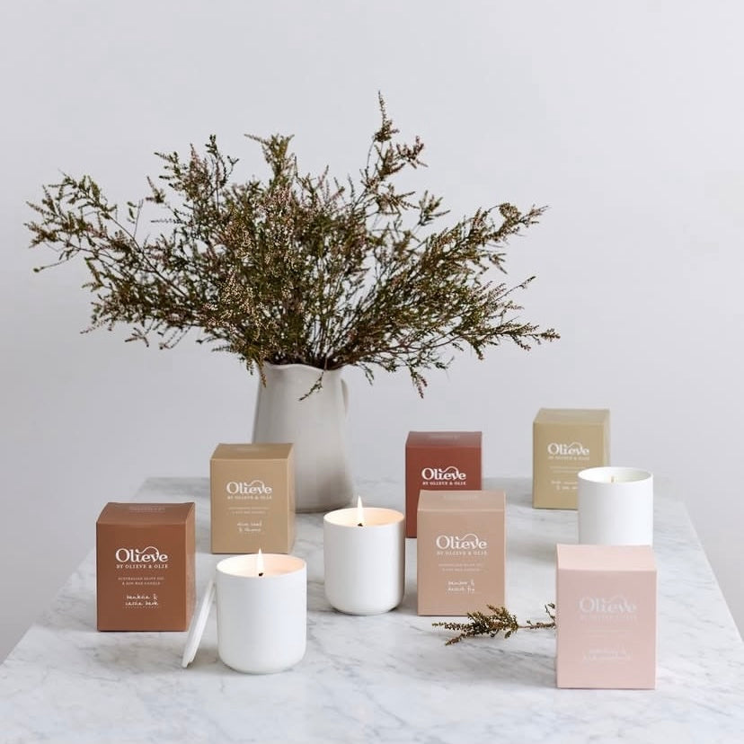OLIEVE AND OLIE- Bush Cucumber & Sea Salt- Ceramic Candle