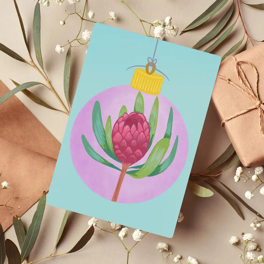 PAPER STATION- PROTEA BAUBLE CHRISTMAS -Christmas Greeting Card