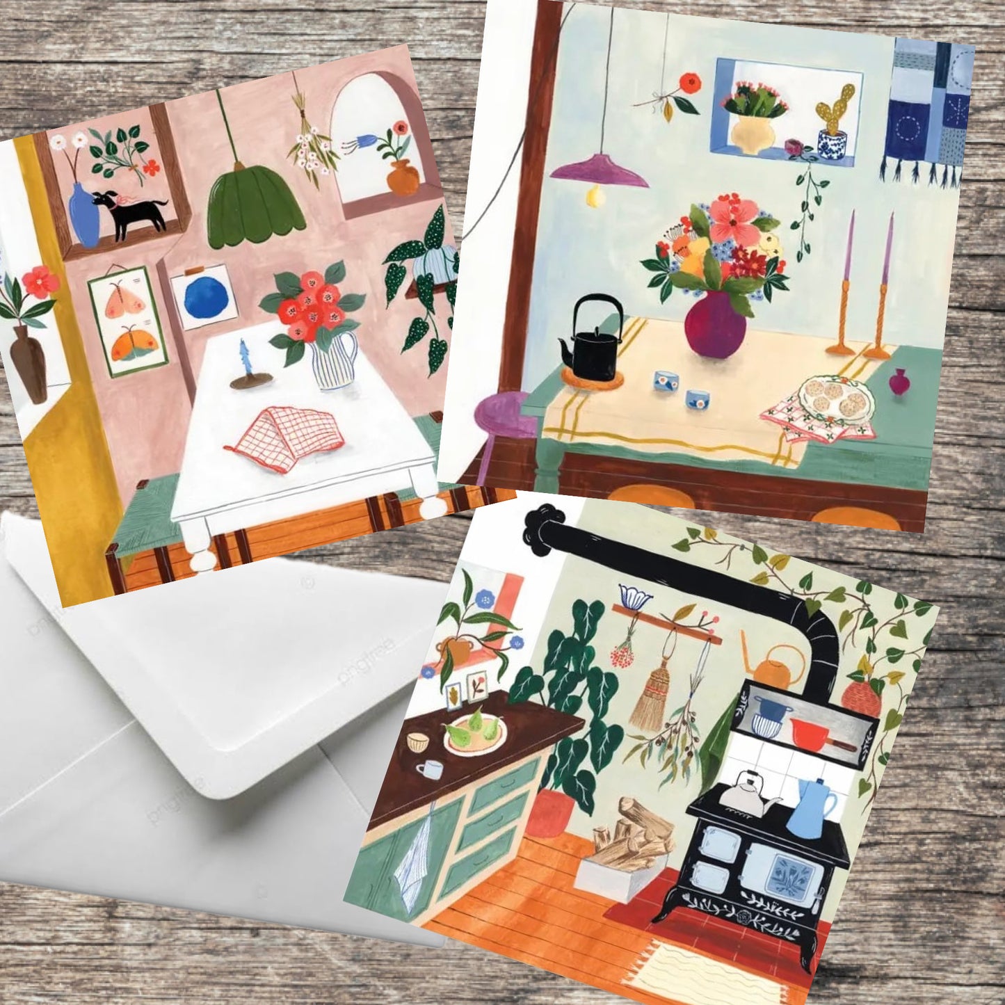 FLORA WAYCOTT - "Dining Table" Square Greeting Card