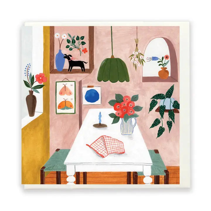FLORA WAYCOTT - "Cosy Nook" Square Greeting Card