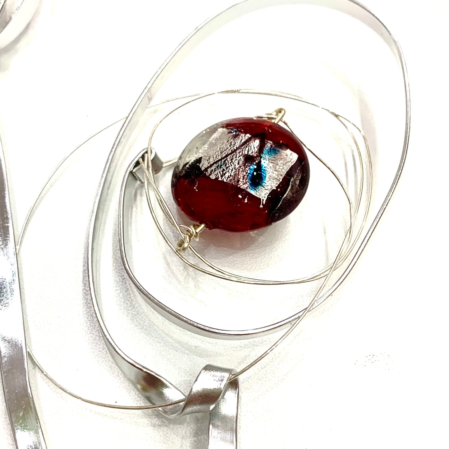 CARLEY CLARKE-RUSHTON - "Abstract Flowers #2- Buttons" Wire Wall Hanging/Sculpture